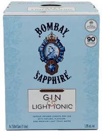 Bombay Sapphire - Gin & Light Tonic Canned Cocktails 4-Pack (250ml 4 pack Cans)
