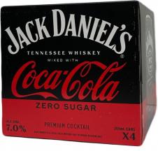 Jack Daniel's -  & Coca Cola Zero Sugar (4 pack 355ml cans)